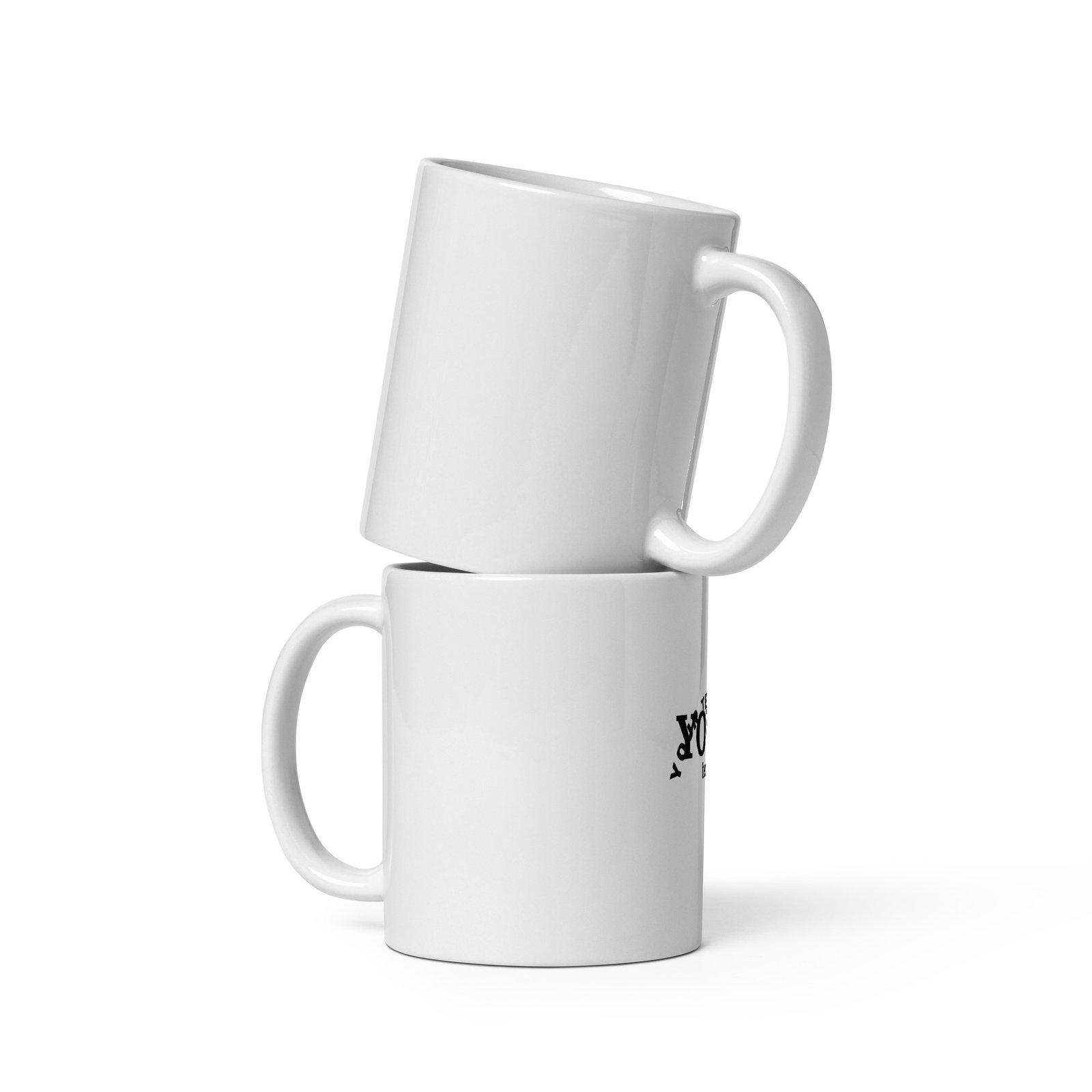 White glossy mug
